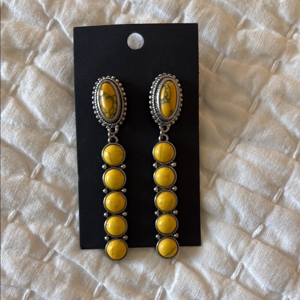 Yellow Dangle Earrings